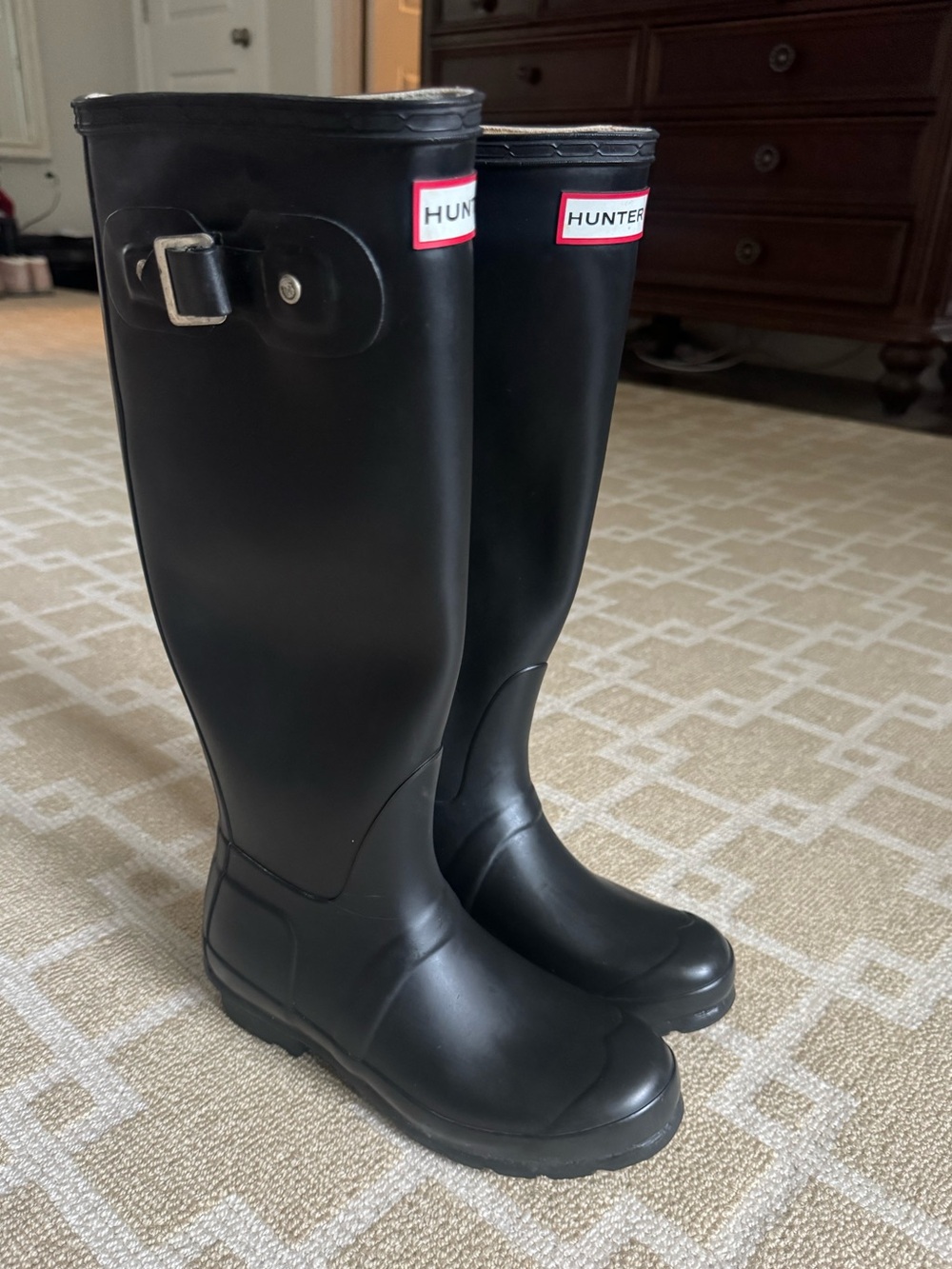 Hunter Original Tall Matte Black Waterproof Rain Boots Size 5 - Picture 9 of 9